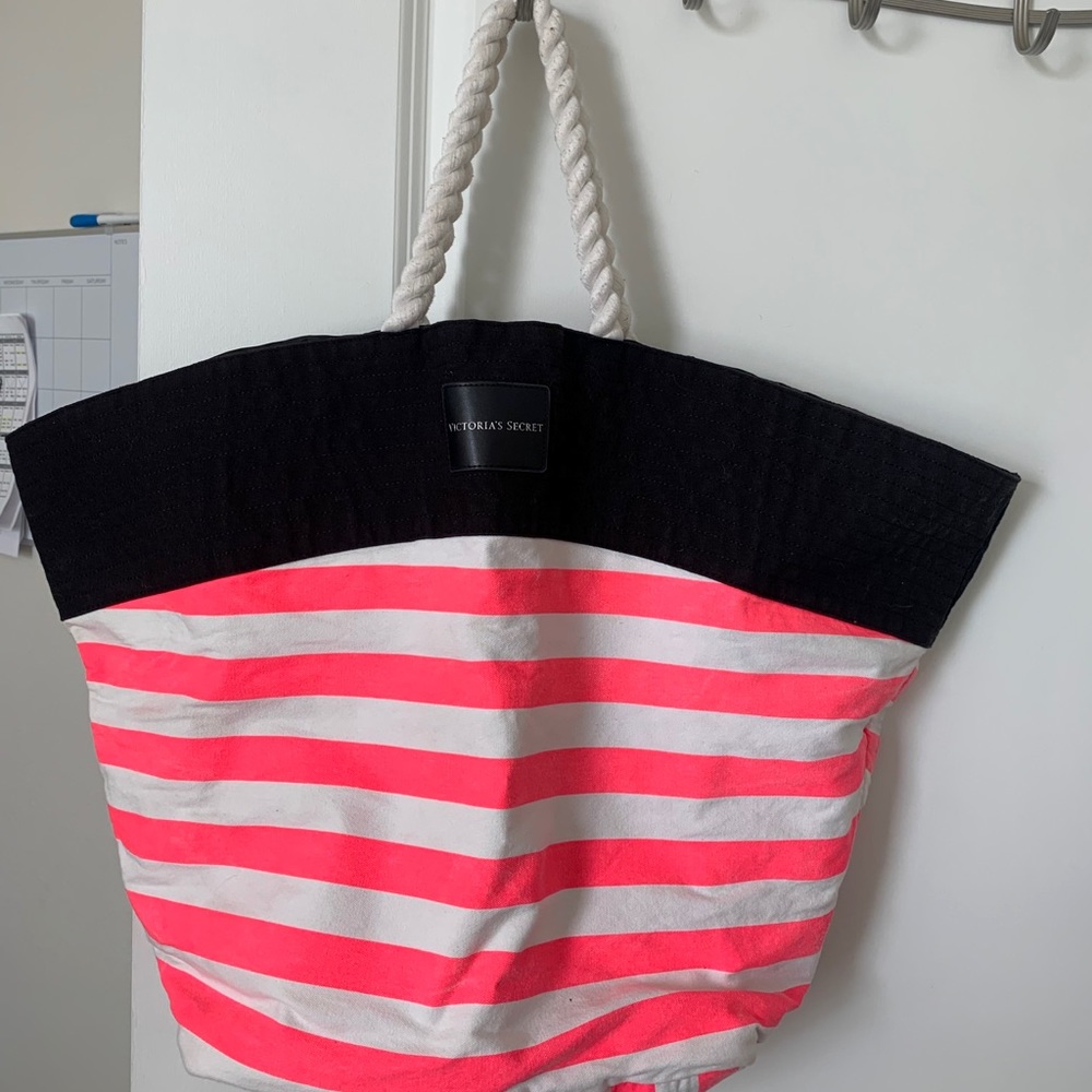 Victoria’s Secret canvas striped beach bag